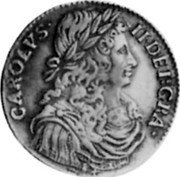 UK Merk Charles II 1675 KM# 102.3 CAROLVS II DEI GRA coin obverse UK Merk Charles II 1675 KM# 102.3 CAROLVS II DEI GRA coin obverse