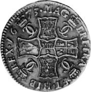 UK Merk Charles II 1675 KM# 102.3 MAG BRI FRA ET HIB REX 1675 coin reverse UK Merk Charles II 1675 KM# 102.3 MAG BRI FRA ET HIB REX 1675 coin reverse
