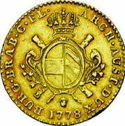 Belgium Souverain D'or 1778 (b) KM# 25 Trade Coinage ARCH AUST DUX BURG BRAB C FL 1778 coin reverse Belgium Souverain D'or 1778 (b) KM# 25 Trade Coinage ARCH AUST DUX BURG BRAB C FL 1778 coin reverse