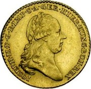 Belgium Souverain D'or Joseph II 1789 (b) KM# 33 IOSEPH II D G R IMP S A GER HIER HUNG BOH REX coin obverse Belgium Souverain D'or Joseph II 1789 (b) KM# 33 IOSEPH II D G R IMP S A GER HIER HUNG BOH REX coin obverse