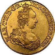 Belgium Souverain D'or (Maria Theresia) KM# 10 MAR TH D GR JMP G HUNG BOH R coin obverse Belgium Souverain D'or (Maria Theresia) KM# 10 MAR TH D GR JMP G HUNG BOH R coin obverse