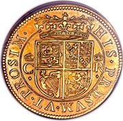 UK Unit Charles I ND Sp 5531 KM# 57 HIS · PRÆSVM · VT · PROSIM coin reverse UK Unit Charles I ND Sp 5531 KM# 57 HIS · PRÆSVM · VT · PROSIM coin reverse