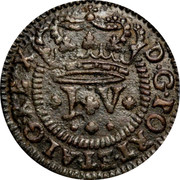 Portugal 1 1/2 Reis 1714 KM# 193 Kingdom Milled coinage D G PORT ET ALG REX JV coin reverse Portugal 1 1/2 Reis 1714 KM# 193 Kingdom Milled coinage D G PORT ET ALG REX JV coin reverse
