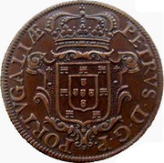 Portugal 1 1/2 Reis Pedro Prince Regent 1683 KM# 128 PETRVS·D·G·PORTVGALIÆ coin obverse Portugal 1 1/2 Reis Pedro Prince Regent 1683 KM# 128 PETRVS·D·G·PORTVGALIÆ coin obverse
