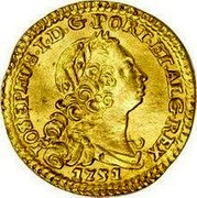 Portugal 1/2 Escudo (800 Reis) 1751 KM# 244.2 Kingdom Milled coinage IOSEPHUS I D G PORT ET ALG REX 1751 coin obverse Portugal 1/2 Escudo (800 Reis) 1751 KM# 244.2 Kingdom Milled coinage IOSEPHUS I D G PORT ET ALG REX 1751 coin obverse