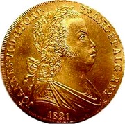 Portugal 1/2 Escudo (800 Reis) 1821 KM# 361 Kingdom Milled coinage JOANNES VI D G PORT BRASIL ET ALG REX 1821 coin obverse Portugal 1/2 Escudo (800 Reis) 1821 KM# 361 Kingdom Milled coinage JOANNES VI D G PORT BRASIL ET ALG REX 1821 coin obverse