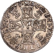 UK 1/2 Merk Charles II 1675 KM# 101.2 MAG BRI FRA ET HIB REX 1675 coin reverse UK 1/2 Merk Charles II 1675 KM# 101.2 MAG BRI FRA ET HIB REX 1675 coin reverse