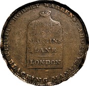 UK 1/2 Penny SJapan Liquid Blacking / R. Warren ND (1811-1815)  ROBERT WARREN LIQUID BLACKING MANUFACTORY RW NO. 14 ST. MARTINS LANE LONDON coin reverse UK 1/2 Penny SJapan Liquid Blacking / R. Warren ND (1811-1815)  ROBERT WARREN LIQUID BLACKING MANUFACTORY RW NO. 14 ST. MARTINS LANE LONDON coin reverse