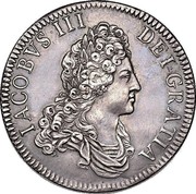 UK 1 Crown James VIII 1709  IACOBVS III DEI GRATIA coin obverse UK 1 Crown James VIII 1709  IACOBVS III DEI GRATIA coin obverse