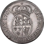 UK 1 Crown James VIII 1709  MAG BRI FRAN ET HIB REX 1709 coin reverse UK 1 Crown James VIII 1709  MAG BRI FRAN ET HIB REX 1709 coin reverse