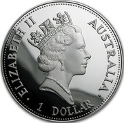 Australia 1 Dollar Kookaburra. American Eagle Privy Mark 1992 KM# 227.1 ELIZABETH II AUSTRALIA 1 DOLLAR coin obverse Australia 1 Dollar Kookaburra. American Eagle Privy Mark 1992 KM# 227.1 ELIZABETH II AUSTRALIA 1 DOLLAR coin obverse