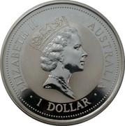 Australia 1 Dollar Kookaburra. Beijing coin show Panda Privy Mark 1997 KM# 318.9 ELIZABETH II AUSTRALIA 1 DOLLAR coin obverse Australia 1 Dollar Kookaburra. Beijing coin show Panda Privy Mark 1997 KM# 318.9 ELIZABETH II AUSTRALIA 1 DOLLAR coin obverse