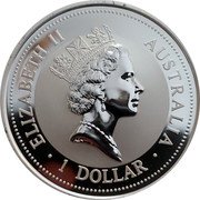 Australia 1 Dollar Kookaburra. Dragon Privy Mark 1997 KM# 318.2 ELIZABETH II AUSTRALIA 1 DOLLAR coin obverse Australia 1 Dollar Kookaburra. Dragon Privy Mark 1997 KM# 318.2 ELIZABETH II AUSTRALIA 1 DOLLAR coin obverse
