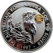 Australia 1 Dollar Kookaburra. Dragon Privy Mark 1997 KM# 318.2 THE AUSTRALIAN KOOKABURRA 1 OZ. 999 SILVER 1997 coin reverse Australia 1 Dollar Kookaburra. Dragon Privy Mark 1997 KM# 318.2 THE AUSTRALIAN KOOKABURRA 1 OZ. 999 SILVER 1997 coin reverse