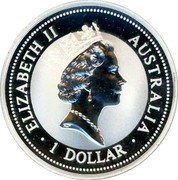 Australia 1 Dollar Kookaburra. Finland Privy Mark 1997 KM# 318.4 ELIZABETH II AUSTRALIA 1 DOLLAR coin obverse Australia 1 Dollar Kookaburra. Finland Privy Mark 1997 KM# 318.4 ELIZABETH II AUSTRALIA 1 DOLLAR coin obverse