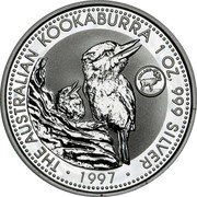 Australia 1 Dollar Kookaburra. Finland Privy Mark 1997 KM# 318.4 THE AUSTRALIAN KOOKABURRA 1 OZ. 999 SILVER 1997 coin reverse Australia 1 Dollar Kookaburra. Finland Privy Mark 1997 KM# 318.4 THE AUSTRALIAN KOOKABURRA 1 OZ. 999 SILVER 1997 coin reverse