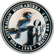 Australia 1 Dollar Kookaburra. Ireland Privy Mark 1998 KM# 362.3 THE AUSTRALIAN KOOKABURRA 1 OZ. 999 SILVER 1998 coin reverse Australia 1 Dollar Kookaburra. Ireland Privy Mark 1998 KM# 362.3 THE AUSTRALIAN KOOKABURRA 1 OZ. 999 SILVER 1998 coin reverse