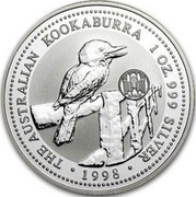 Australia 1 Dollar Kookaburra. Spain Privy Mark 1998 KM# 362.1 THE AUSTRALIAN KOOKABURRA 1 OZ. 999 SILVER 1998 coin reverse Australia 1 Dollar Kookaburra. Spain Privy Mark 1998 KM# 362.1 THE AUSTRALIAN KOOKABURRA 1 OZ. 999 SILVER 1998 coin reverse