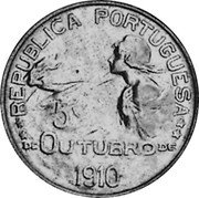 Portugal 1 Escudo Establishment of the Republic 1910 Struck in 1914 KM# 560 REPUBLICA PORTUGUESA 5 DE OUTUBRO DE 1910 coin obverse Portugal 1 Escudo Establishment of the Republic 1910 Struck in 1914 KM# 560 REPUBLICA PORTUGUESA 5 DE OUTUBRO DE 1910 coin obverse