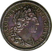 UK 1 Guinea James VIII 1716 Minted in 1828 by Matthew Young X# PT4a IACOBVS VIII DEI GRATIA coin obverse UK 1 Guinea James VIII 1716 Minted in 1828 by Matthew Young X# PT4a IACOBVS VIII DEI GRATIA coin obverse