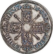 UK 1 Guinea James VIII Pattern 1716 Minted in 1828 by Matthew Young X# PT3 SCO AN FRA ET HIB REX 17 16 coin reverse UK 1 Guinea James VIII Pattern 1716 Minted in 1828 by Matthew Young X# PT3 SCO AN FRA ET HIB REX 17 16 coin reverse