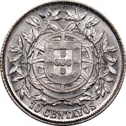 Portugal 10 Centavos 1915 KM# 563 Republic 10 CENTAVOS coin reverse Portugal 10 Centavos 1915 KM# 563 Republic 10 CENTAVOS coin reverse