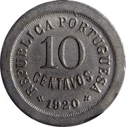 Portugal 10 Centavos 10 Centavos 1920 KM# 570 REPUBLICA PORTUGUESA 1921 10 CENTAVOS coin obverse Portugal 10 Centavos 10 Centavos 1920 KM# 570 REPUBLICA PORTUGUESA 1921 10 CENTAVOS coin obverse