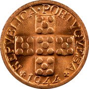 Portugal 10 Centavos 1944 KM# 583 Republic REPUBLICA PORTUGUESA 1950 coin obverse