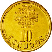 Portugal 10 Escudos 2000 KM# 633 Republic 10 ESCUDOS H. BATISTA INCM coin reverse Portugal 10 Escudos 2000 KM# 633 Republic 10 ESCUDOS H. BATISTA INCM coin reverse