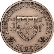 Portugal 10 Escudos Prince Henry the Navigator 1960 INCM Matte, A small quantity of these coins were given a matte finish by the Lisbon Mint on private contract KM# 588 10$00 REPÚBLICA PORTUGUESA coin obverse Portugal 10 Escudos Prince Henry the Navigator 1960 INCM Matte, A small quantity of these coins were given a matte finish by the Lisbon Mint on private contract KM# 588 10$00 REPÚBLICA PORTUGUESA coin obverse