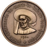 Portugal 10 Escudos Prince Henry the Navigator 1960 INCM Matte, A small quantity of these coins were given a matte finish by the Lisbon Mint on private contract KM# 588 1960 QUINTO CENTENARIO DA MORTE DO INFANTE DOM HENRIQUE coin reverse Portugal 10 Escudos Prince Henry the Navigator 1960 INCM Matte, A small quantity of these coins were given a matte finish by the Lisbon Mint on private contract KM# 588 1960 QUINTO CENTENARIO DA MORTE DO INFANTE DOM HENRIQUE coin reverse
