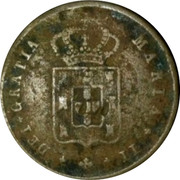 Portugal 10 Reis Maria II 1839 KM# 470 MARIA II DEI GRATIA coin obverse Portugal 10 Reis Maria II 1839 KM# 470 MARIA II DEI GRATIA coin obverse