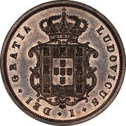 Portugal 10 Reis Luiz I 1874 KM# 514 LUDOVICUS I DEI GRATIA coin obverse Portugal 10 Reis Luiz I 1874 KM# 514 LUDOVICUS I DEI GRATIA coin obverse