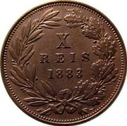 Portugal 10 Reis 1883 KM# 526 Kingdom Decimal coinage X REIS 1883 coin reverse Portugal 10 Reis 1883 KM# 526 Kingdom Decimal coinage X REIS 1883 coin reverse