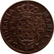 Portugal 10 Reis (X) 1799 KM# 309 Kingdom Milled coinage DEI GRATIA MARIA I coin obverse Portugal 10 Reis (X) 1799 KM# 309 Kingdom Milled coinage DEI GRATIA MARIA I coin obverse