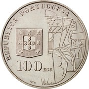 Portugal 100 Esc 100th Anniversary of the Birth of Amadeo de Souza Cardoso 1987 INCM KM# 644 REPUBLICA PORTUGUESA 100 ESC. INCM coin obverse