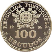 Portugal 100 Escudos 13th World Cup Football 1986 KM# 637a REPUBLICA PORTUGUESA 1986 100 ESCUDOS coin obverse Portugal 100 Escudos 13th World Cup Football 1986 KM# 637a REPUBLICA PORTUGUESA 1986 100 ESCUDOS coin obverse