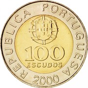 Portugal 100 Escudos 1991 KM# 645.2 Republic REPUBLICA PORTUGUESA 100 ESCUDOS 1989 coin obverse Portugal 100 Escudos 1991 KM# 645.2 Republic REPUBLICA PORTUGUESA 100 ESCUDOS 1989 coin obverse