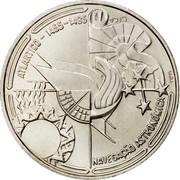 Portugal 100 Escudos Astronomic Navigation 1990 KM# 649 ATLANTICO 1455-1485 NAVEGAÇÃO ASTRONÓMICA D'EÇA INCM coin reverse Portugal 100 Escudos Astronomic Navigation 1990 KM# 649 ATLANTICO 1455-1485 NAVEGAÇÃO ASTRONÓMICA D'EÇA INCM coin reverse