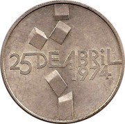 Portugal 100 Escudos Carnation Revolution 1976 INCM KM# 603 25 DE ABRIL 1974 coin reverse Portugal 100 Escudos Carnation Revolution 1976 INCM KM# 603 25 DE ABRIL 1974 coin reverse