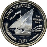 Portugal 100 Escudos Explorer Nuno Tristao 1987 KM# 640a NVNO TRISTÃO RIO GAMBIA 1446 ISABEL F BRANCO 1987 INCM coin reverse Portugal 100 Escudos Explorer Nuno Tristao 1987 KM# 640a NVNO TRISTÃO RIO GAMBIA 1446 ISABEL F BRANCO 1987 INCM coin reverse