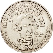 Portugal 100 Escudos International Year of Disabled Persons 1984 KM# 625 ANO INTERNACIONAL DO DEFICIENTE 1981 JACOB RODRIGUES PEREIRA 1715 1780 M. SIMÕES INCM 82 TRABALHO REABILITACÃO coin reverse Portugal 100 Escudos International Year of Disabled Persons 1984 KM# 625 ANO INTERNACIONAL DO DEFICIENTE 1981 JACOB RODRIGUES PEREIRA 1715 1780 M. SIMÕES INCM 82 TRABALHO REABILITACÃO coin reverse