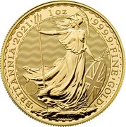 UK 100 Pounds Britannia Brilliant Uncirculated 2021 Bullion BRITANNIA 2021 1 OZ 999.9 FINE GOLD DECUS ET TUTAMEN NATHAN coin reverse UK 100 Pounds Britannia Brilliant Uncirculated 2021 Bullion BRITANNIA 2021 1 OZ 999.9 FINE GOLD DECUS ET TUTAMEN NATHAN coin reverse