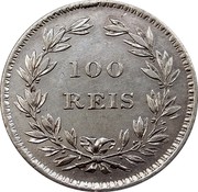 Portugal 100 Reis 1851 KM# 485 Kingdom Decimal coinage 100 REIS coin reverse Portugal 100 Reis 1851 KM# 485 Kingdom Decimal coinage 100 REIS coin reverse