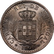 Portugal 100 Reis 1900 KM# 546 Kingdom Decimal coinage CARLOS I REI DE PORTUGAL 1900 coin obverse Portugal 100 Reis 1900 KM# 546 Kingdom Decimal coinage CARLOS I REI DE PORTUGAL 1900 coin obverse