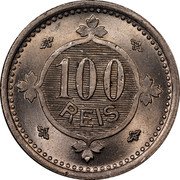 Portugal 100 Reis 1900 KM# 546 Kingdom Decimal coinage 100 REIS coin reverse Portugal 100 Reis 1900 KM# 546 Kingdom Decimal coinage 100 REIS coin reverse