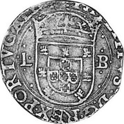 Portugal 100 Reis Filipe II ND LB KM# 6 PHILIPPVS D G REX PORTVGALIA L - coin obverse Portugal 100 Reis Filipe II ND LB KM# 6 PHILIPPVS D G REX PORTVGALIA L - coin obverse