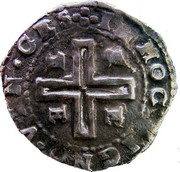 Portugal 100 Reis João IV 1640 KM# 45 IN HOC SIGNO VINCES EE EE coin reverse Portugal 100 Reis João IV 1640 KM# 45 IN HOC SIGNO VINCES EE EE coin reverse
