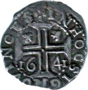 Portugal 100 Reis João IV Lisbon 1641 KM# 47 IN HOC SIGNO VINCES coin reverse Portugal 100 Reis João IV Lisbon 1641 KM# 47 IN HOC SIGNO VINCES coin reverse
