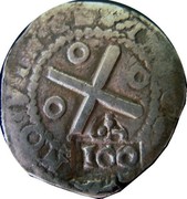 Portugal 100 Reis ND KM# 426.1 Kingdom Countermarked coinage Type III coin obverse Portugal 100 Reis ND KM# 426.1 Kingdom Countermarked coinage Type III coin obverse
